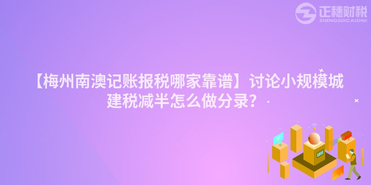 【梅州南澳記賬報稅哪家靠譜】討論小規(guī)模城建稅減半怎么做分錄？