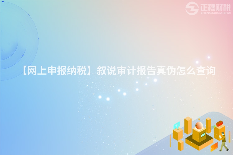 【網上申報納稅】敘說審計報告真偽怎么查詢