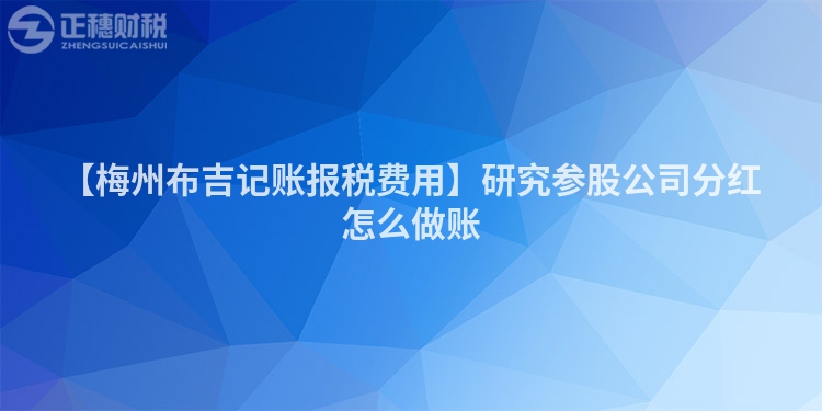 【梅州布吉記賬報稅費用】研究參股公司分紅怎么做賬
