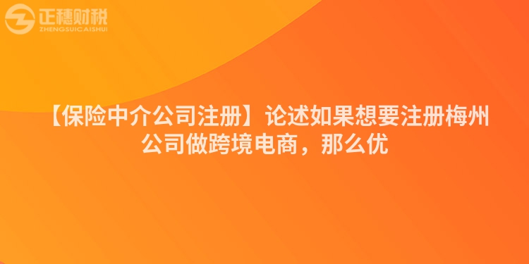 【保險(xiǎn)中介公司注冊(cè)】論述如果想要注冊(cè)梅州公司做跨境電商，那么優(yōu)