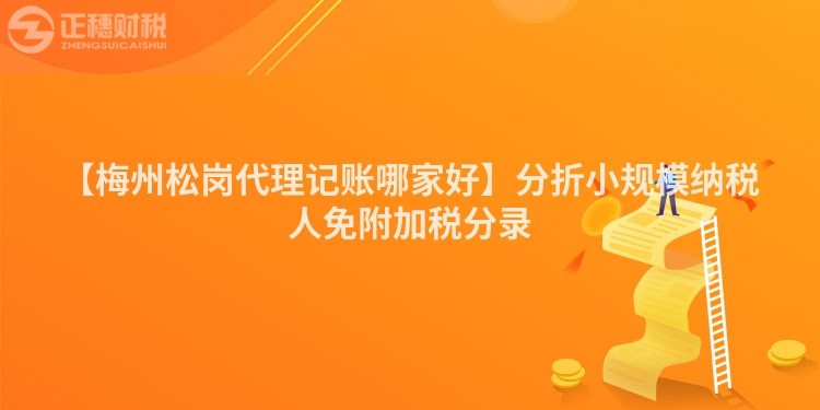 【梅州松崗代理記賬哪家好】分折小規模納稅人免附加稅分錄