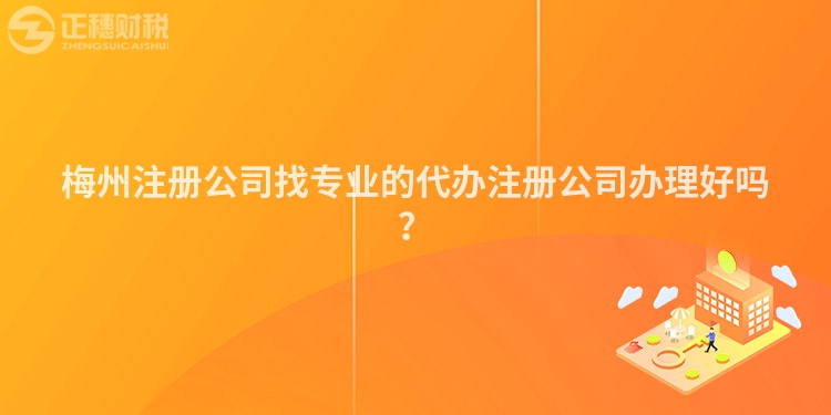 梅州注冊公司找專業的代辦注冊公司辦理好嗎？