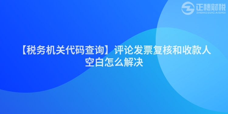 【稅務機關代碼查詢】評論發票復核和收款人空白怎么解決