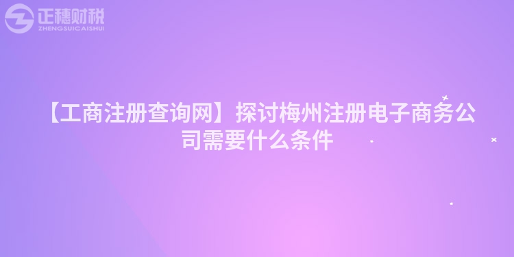 【工商注冊查詢網(wǎng)】探討梅州注冊電子商務(wù)公司需要什么條件