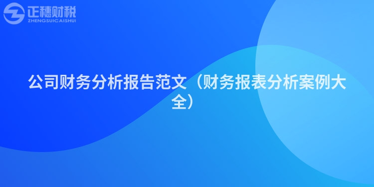 公司財務分析報告范文（財務報表分析案例大全）